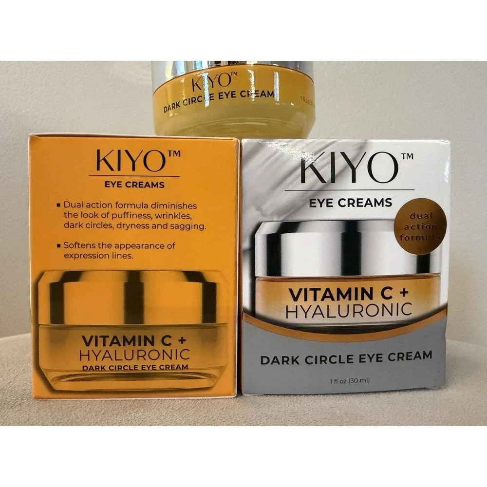 2 KIYO Eye Creams Vitamin C & Hyaluronic Dark Circle Eye Cream‎ 1oz  NIB